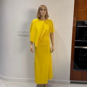 Loewe Yellow Dress asymmetric cotton blend sz 4